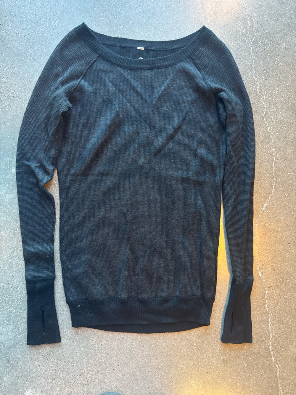 lululemon athletica Black Crewneck Scoop Sweater